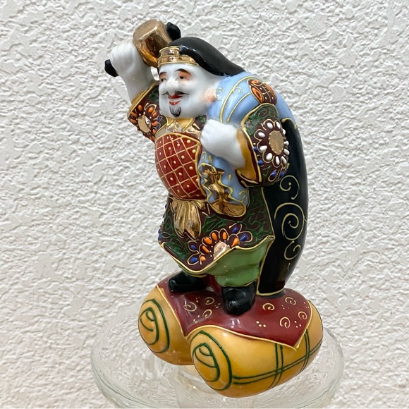 Vintage Kutani Daikoku God Of Fortune & Wealth Guardian of Farmers 6” Figurine - Picture 8 of 11